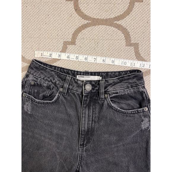 Garage denim street wide leg black distressed jeans, size: 00/23 - Picture 3 of 15
